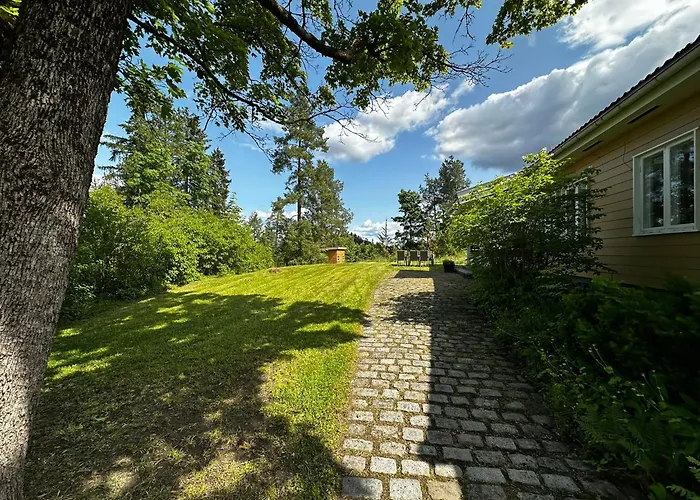 Waterfront House With Sun Day