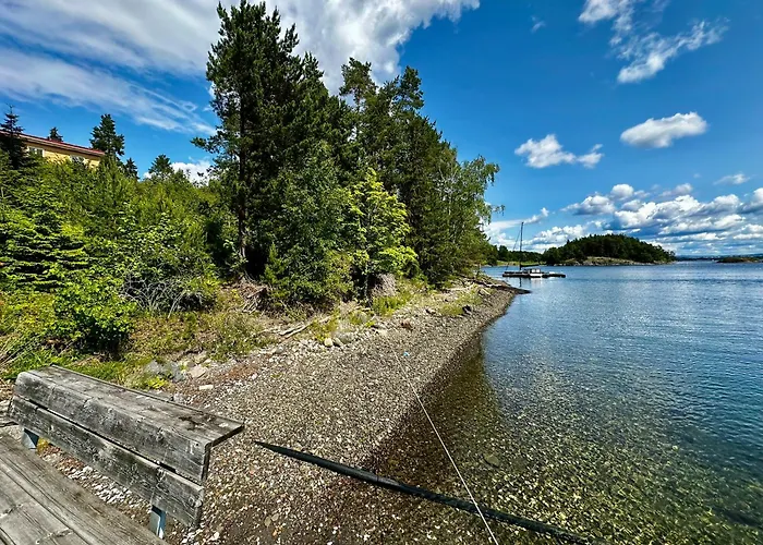 Waterfront House With Sun Day